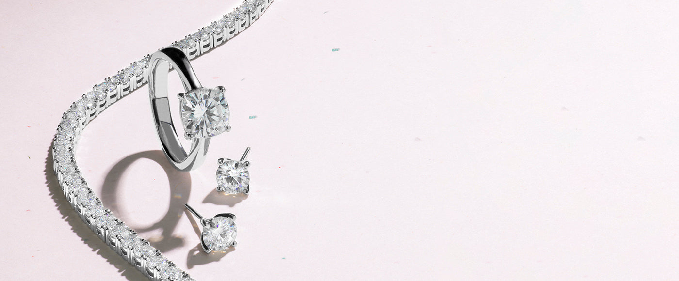 Moissanite Rings, Earrings & Bracelets