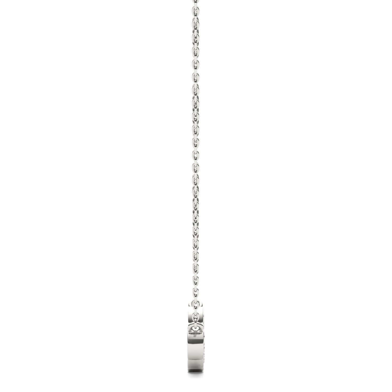 0.96 CTW DEW Round Moissanite Curved Bar Necklace in Sterling Silver