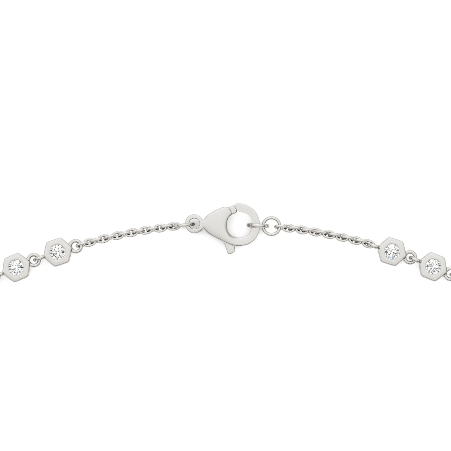 1.29 CTW DEW Moissanite Bezel Station Necklace in Sterling Silver