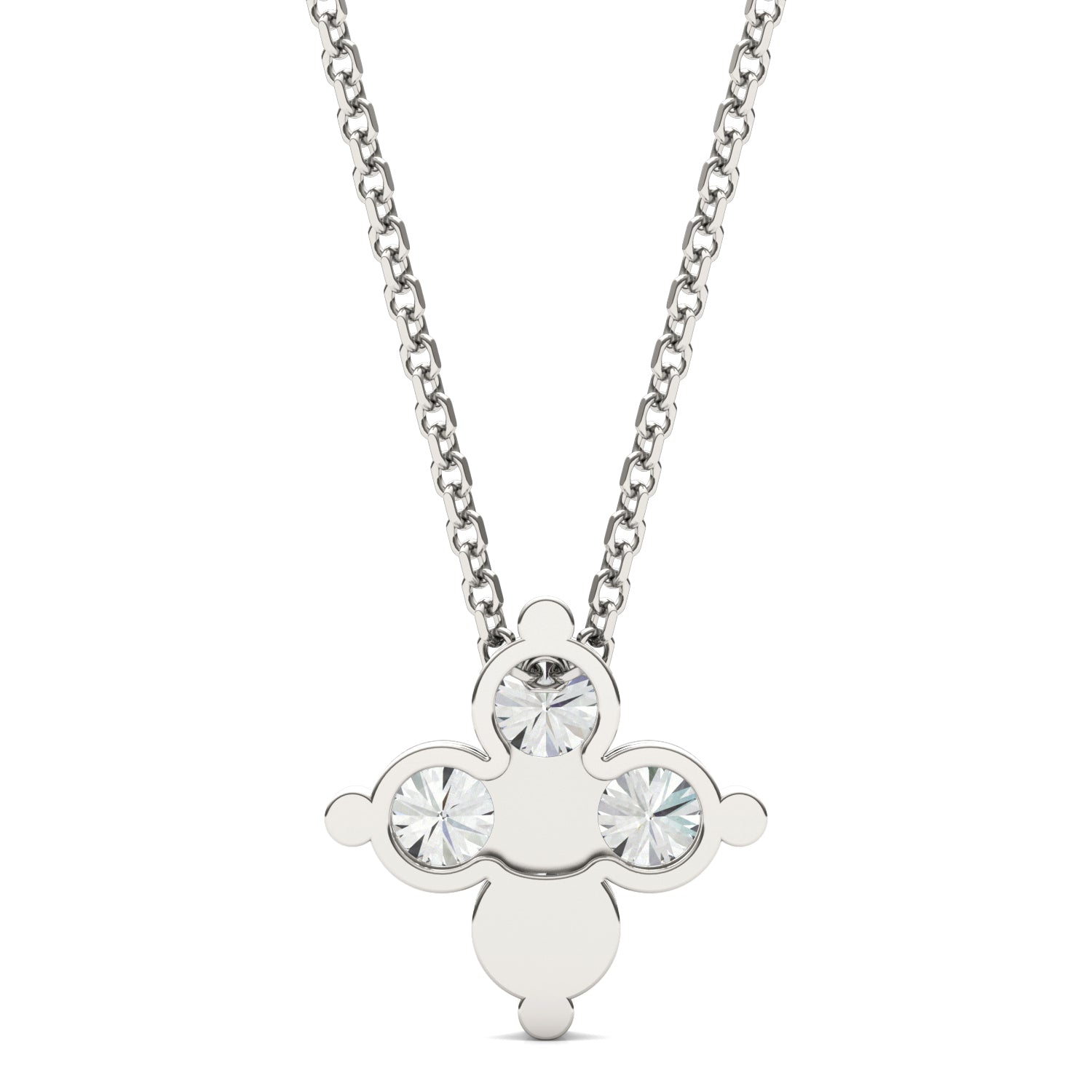 0.92 CTW DEW Moissanite Floral Pendant in Sterling Silver