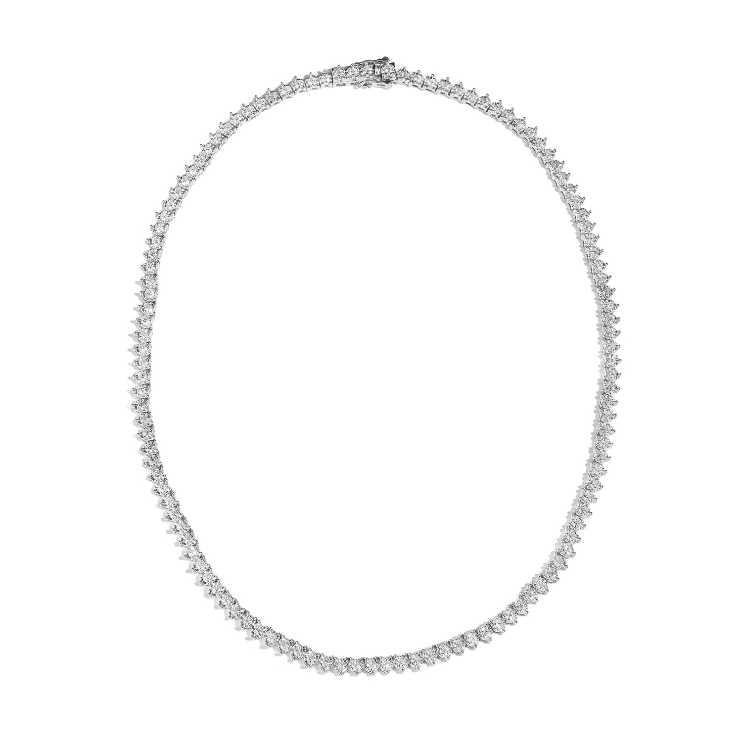 5.57 CTW DEW Round Moissanite Tennis Necklace in Sterling Silver