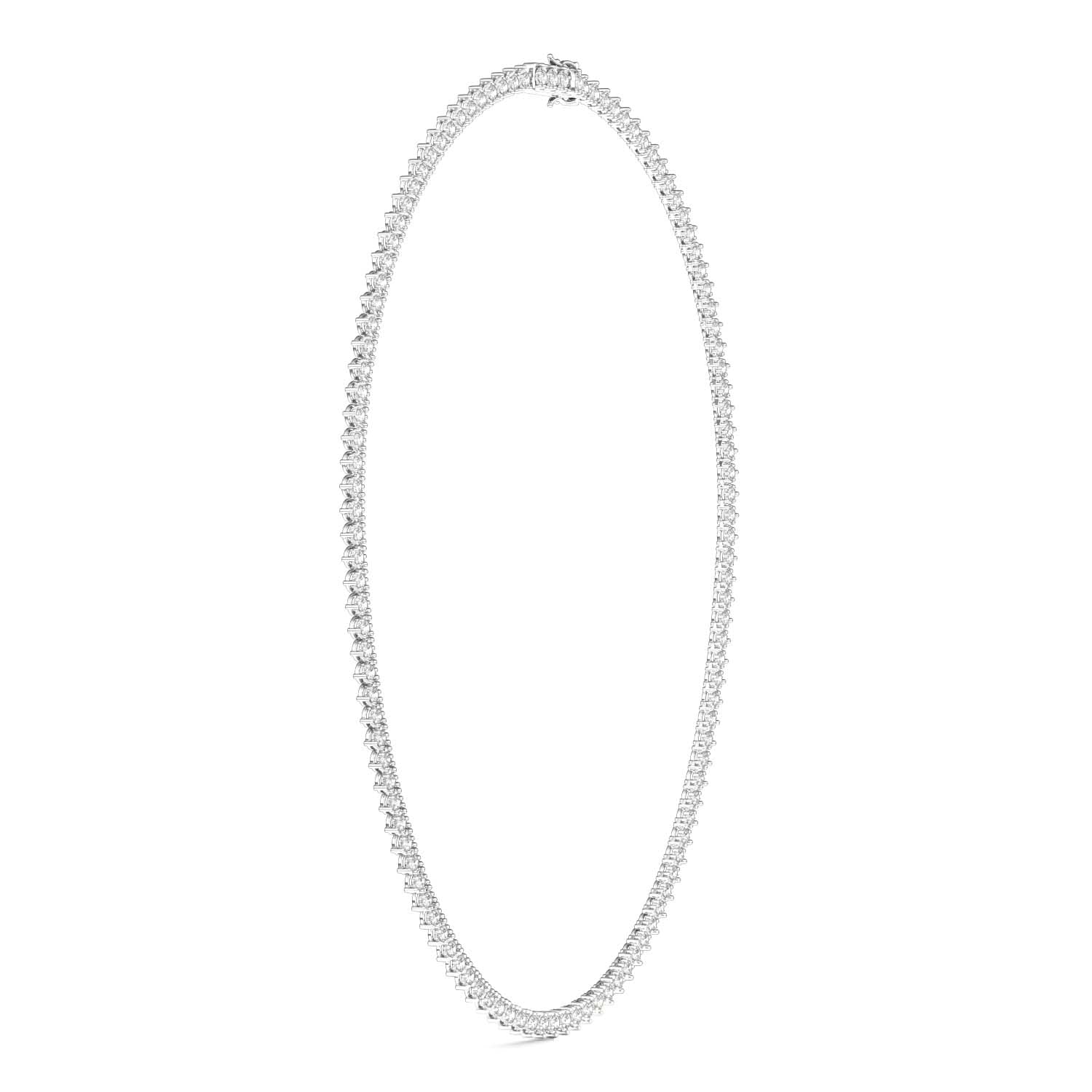 5.57 CTW DEW Round Moissanite Tennis Necklace in Sterling Silver