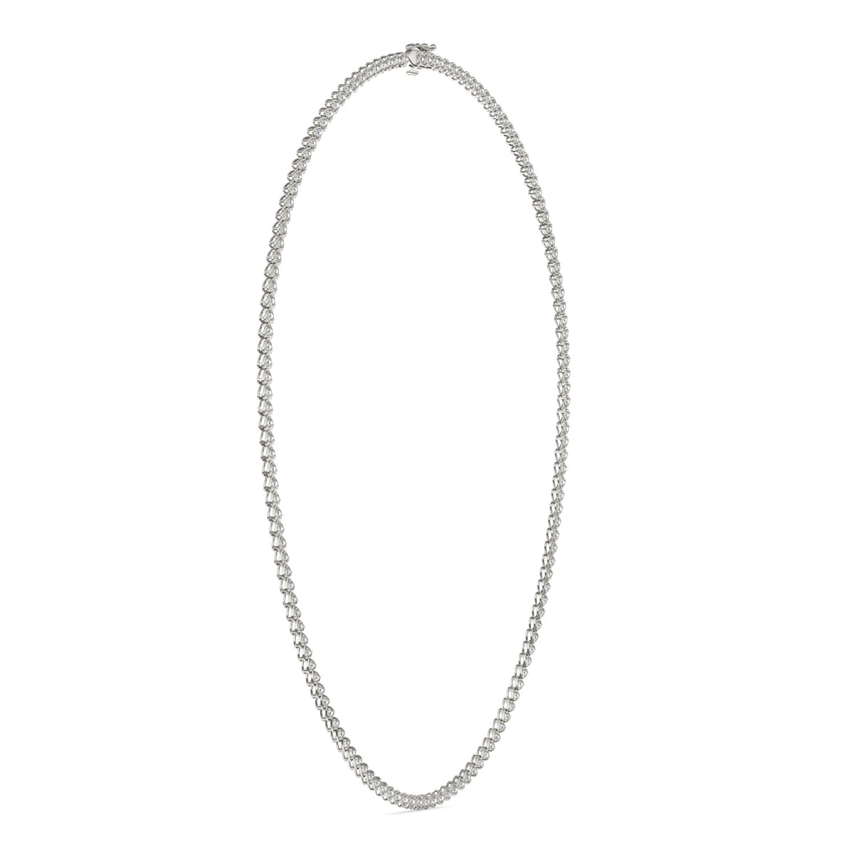 Forever Bright 2.16 CTW Moissanite Eternal Heart Tennis Necklace in 925 Silver