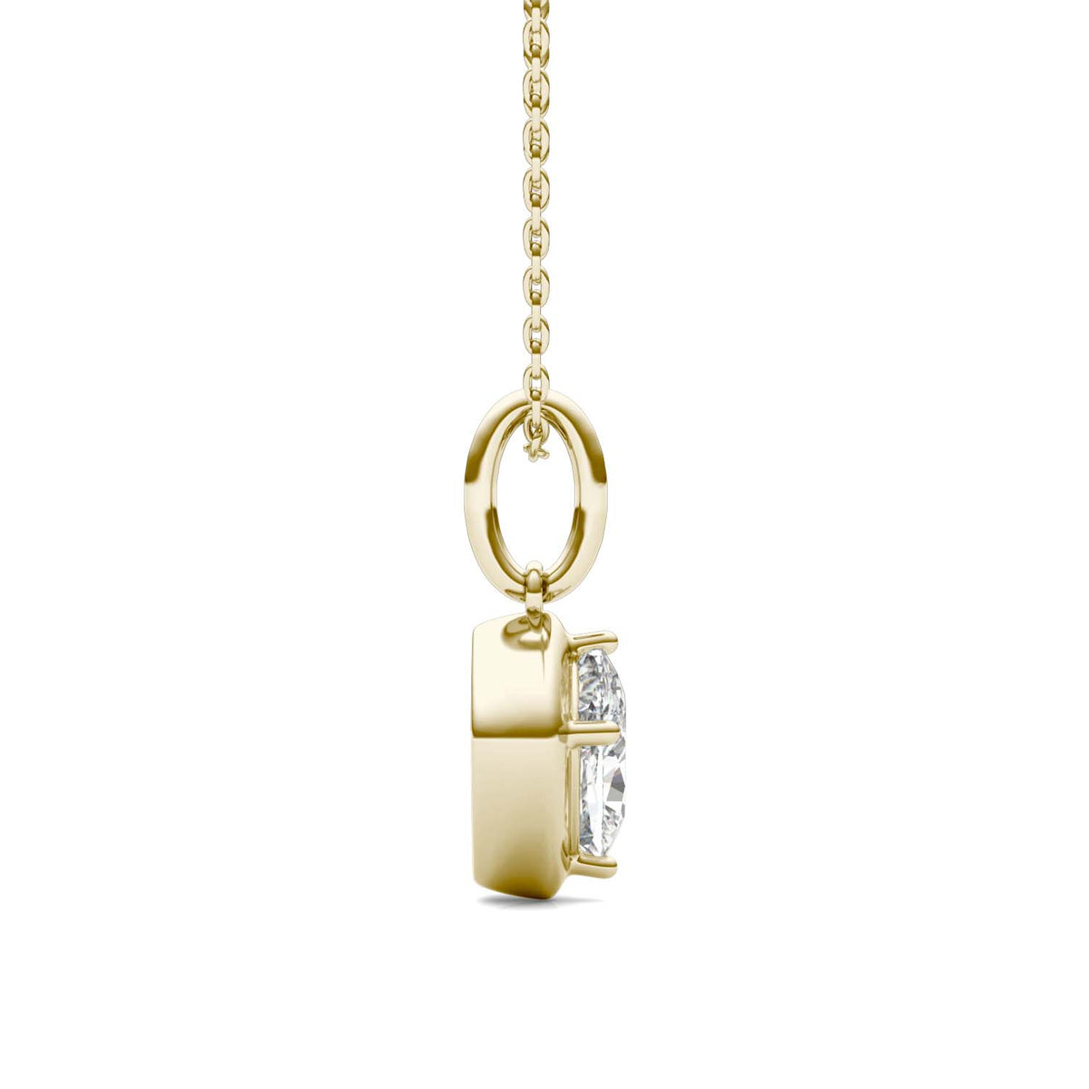 Forever Bright 1.00 CTW Moissanite Long Cushion Pendant Necklace 14K Vermeil