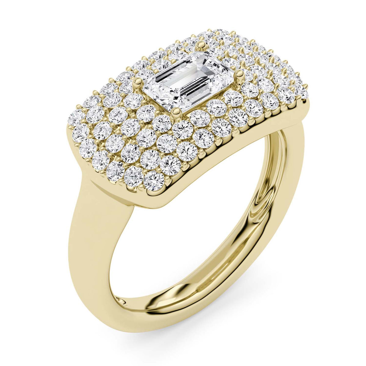 Forever Bright 1.19 CTW Moissanite Emerald Margaux Ring Silver or Gold Vermeil