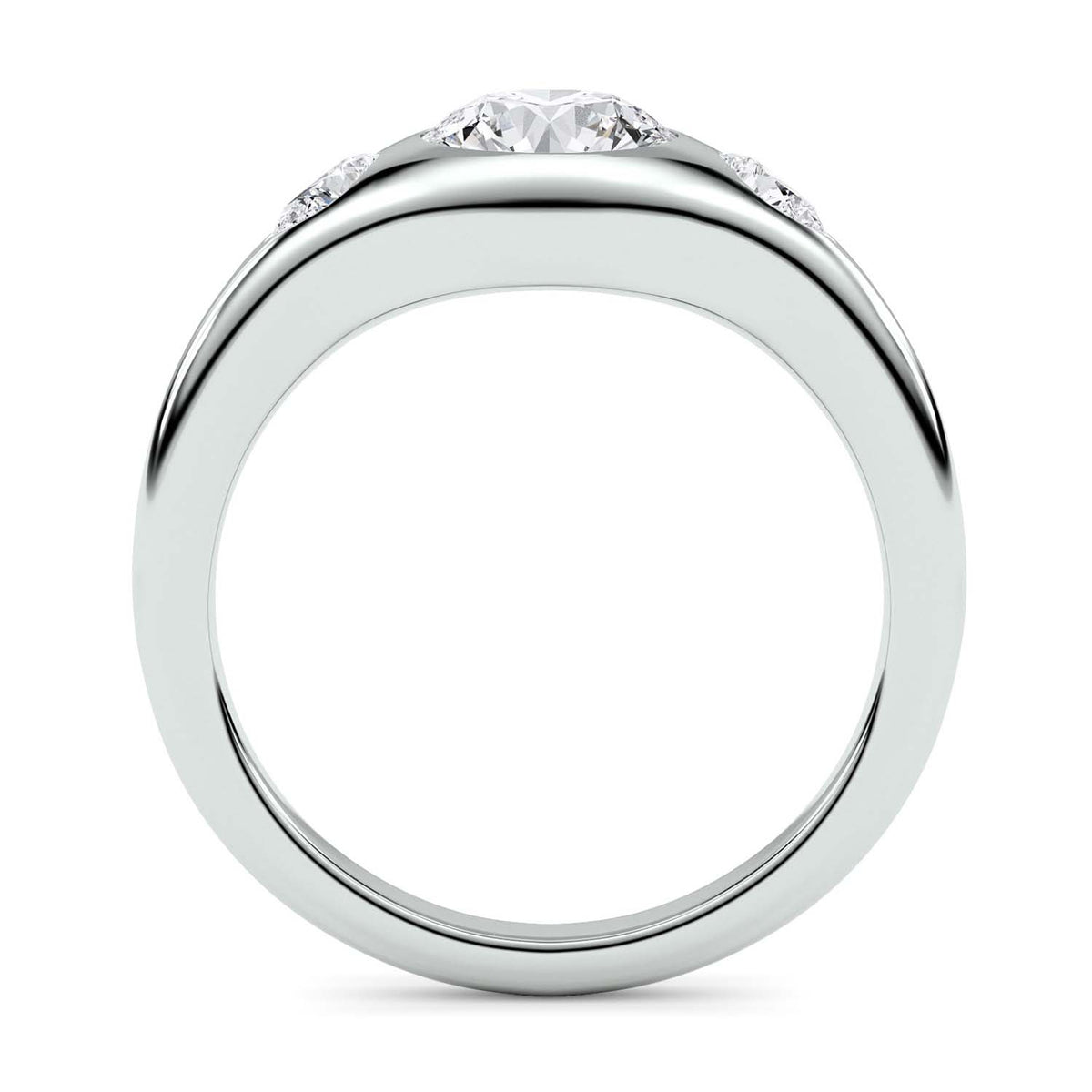 Forever Bright 1.10 CTW Moissanite Astoria 3-Stone Ring Silver or Gold Vermeil