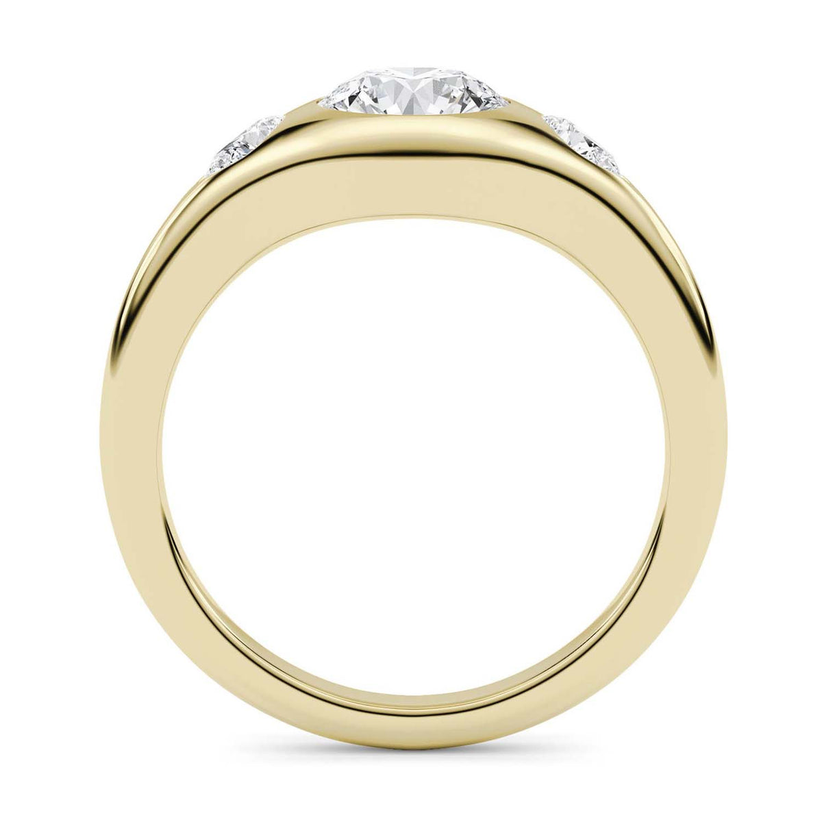Forever Bright 1.10 CTW Moissanite Astoria 3-Stone Ring Silver or Gold Vermeil