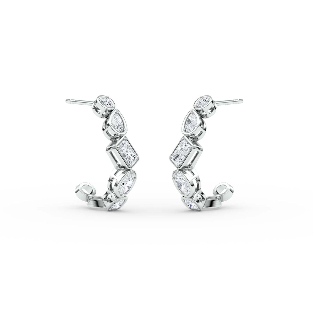 Forever Bright 1.74 CTW Moissanite Cushion Stud Earrings in Sterling Silver