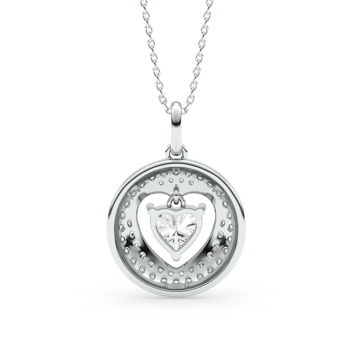 Forever Bright 1.43 CTW Moissanite Heart Pendant Necklace Silver or Gold Vermeil