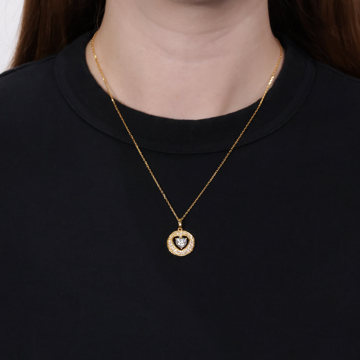 Forever Bright 1.43 CTW Moissanite Heart Pendant Necklace Silver or Gold Vermeil