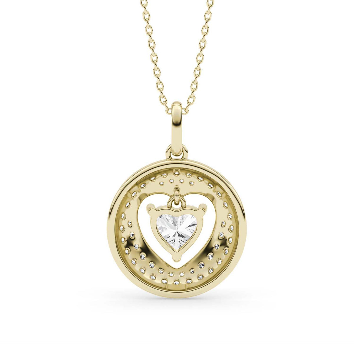 Forever Bright 1.43 CTW Moissanite Heart Pendant Necklace Silver or Gold Vermeil