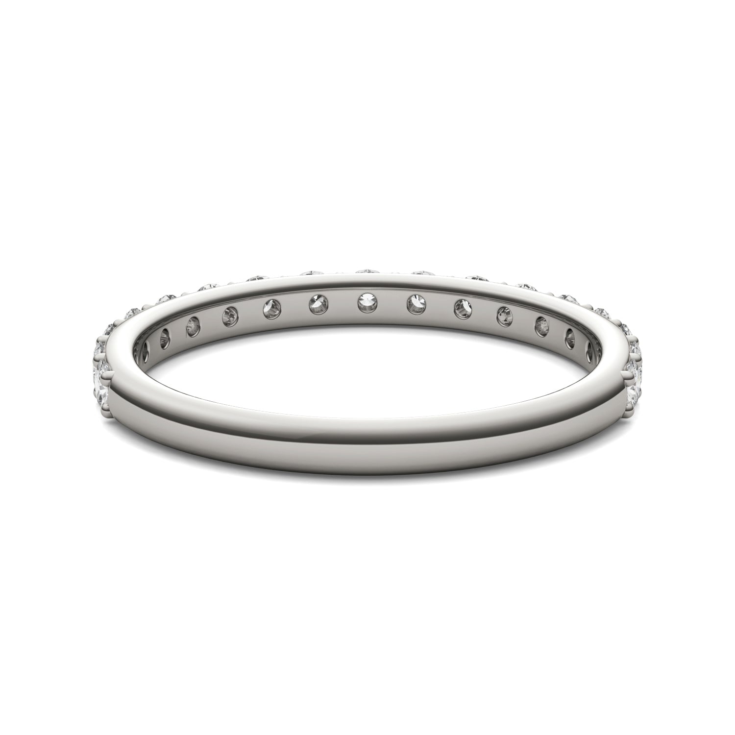 0.51 CTW DEW Round Moissanite Classic Wedding Band in 14K White Gold