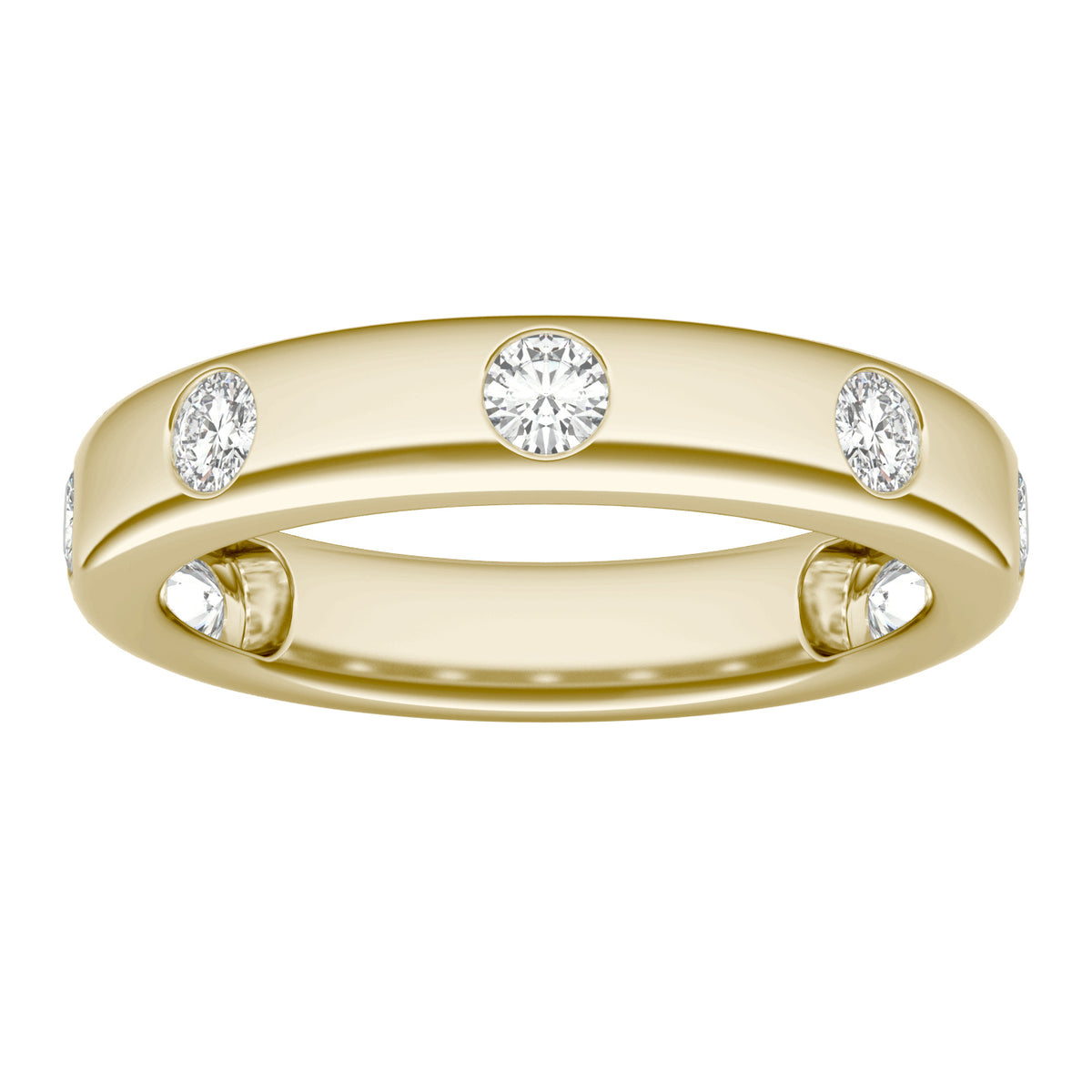 0.56 CTW DEW Round Moissanite Seven-Stone Band in 14K Yellow Gold
