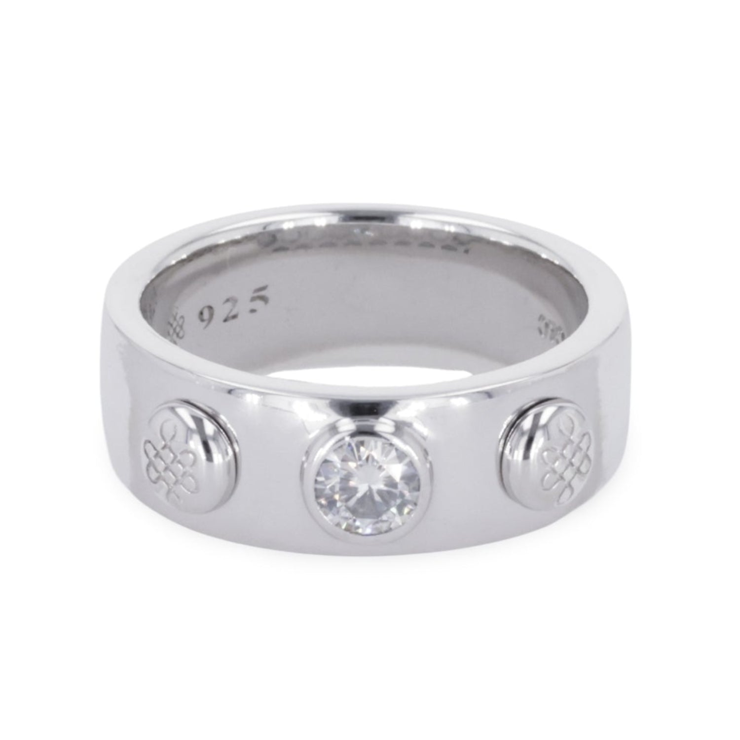 0.23 CTW DEW Round Moissanite Band in Sterling Silver
