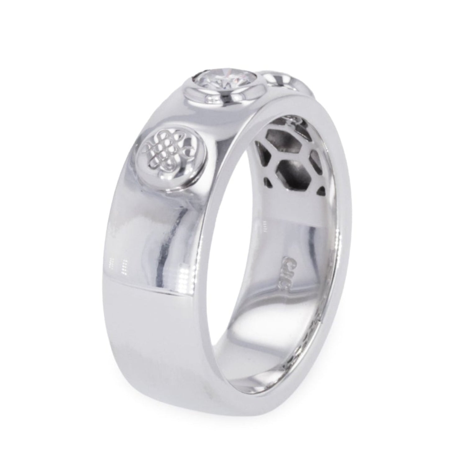0.23 CTW DEW Round Moissanite Band in Sterling Silver