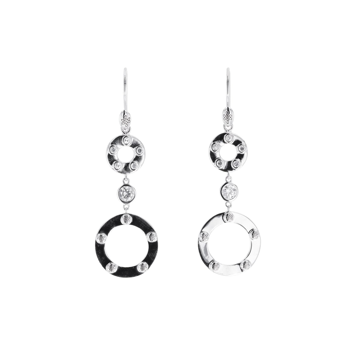 0.47 CTW DEW Round Moissanite Drop Earrings in Sterling Silver