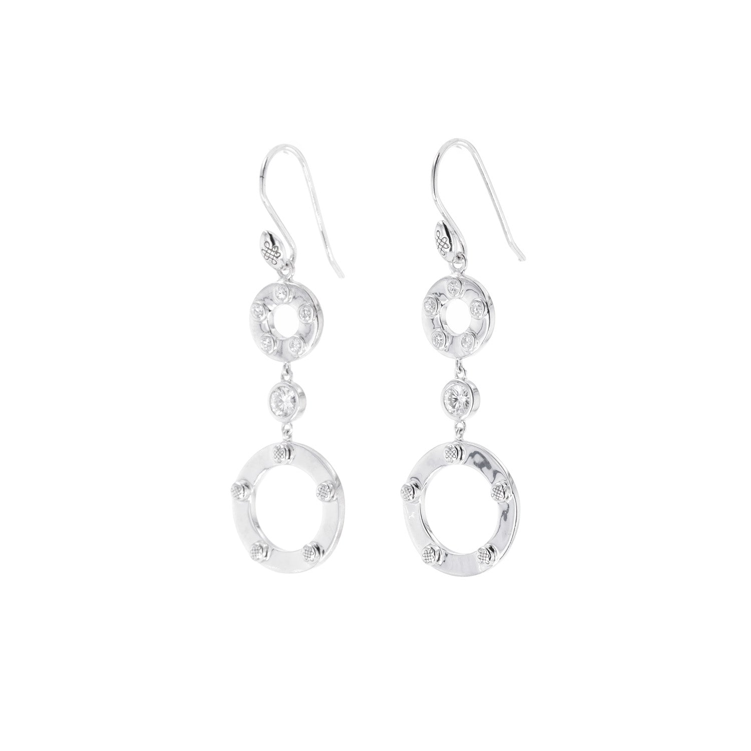 0.47 CTW DEW Round Moissanite Drop Earrings in Sterling Silver