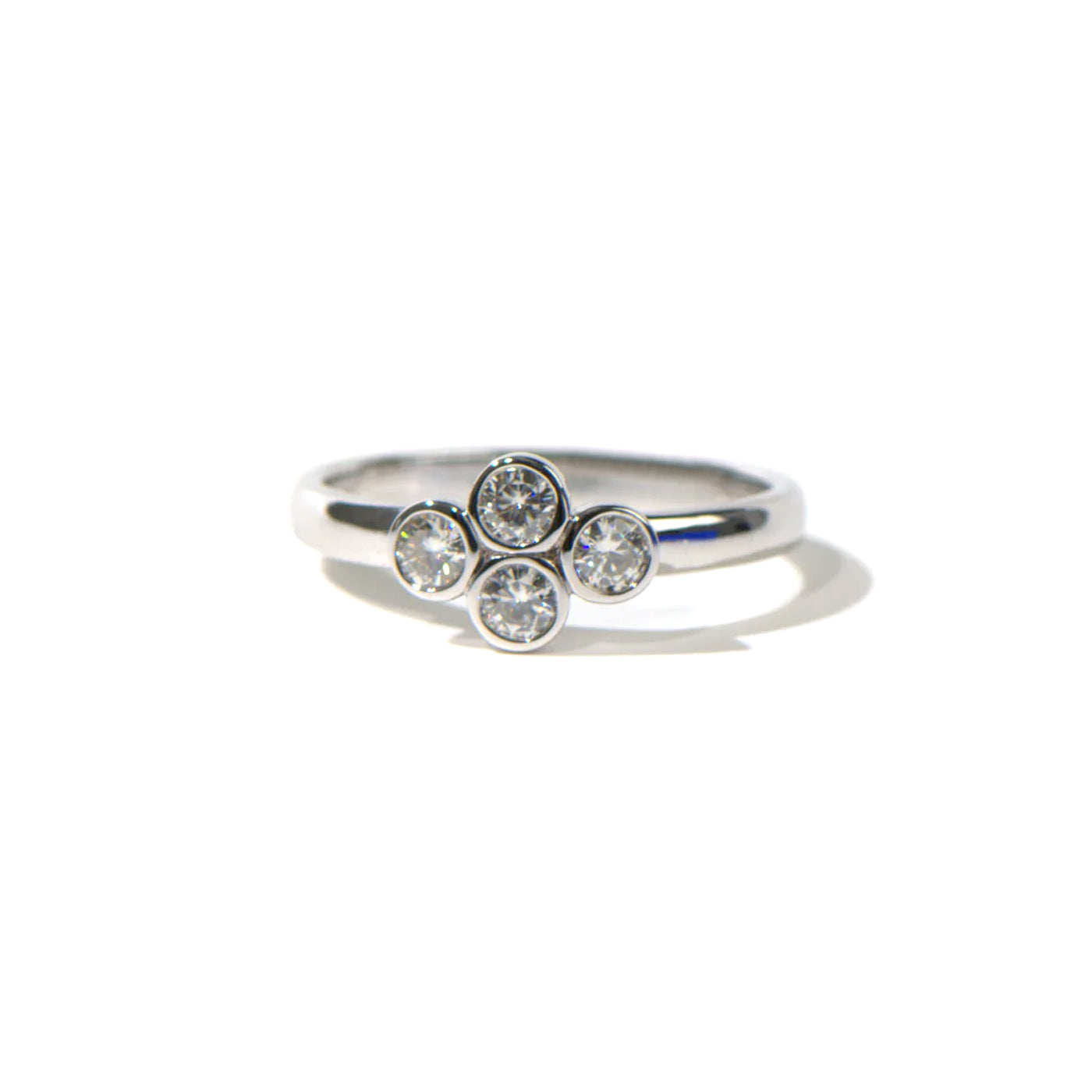 0.40 CTW DEW Moissanite East-West Cluster Fashion Ring in Sterling Silver