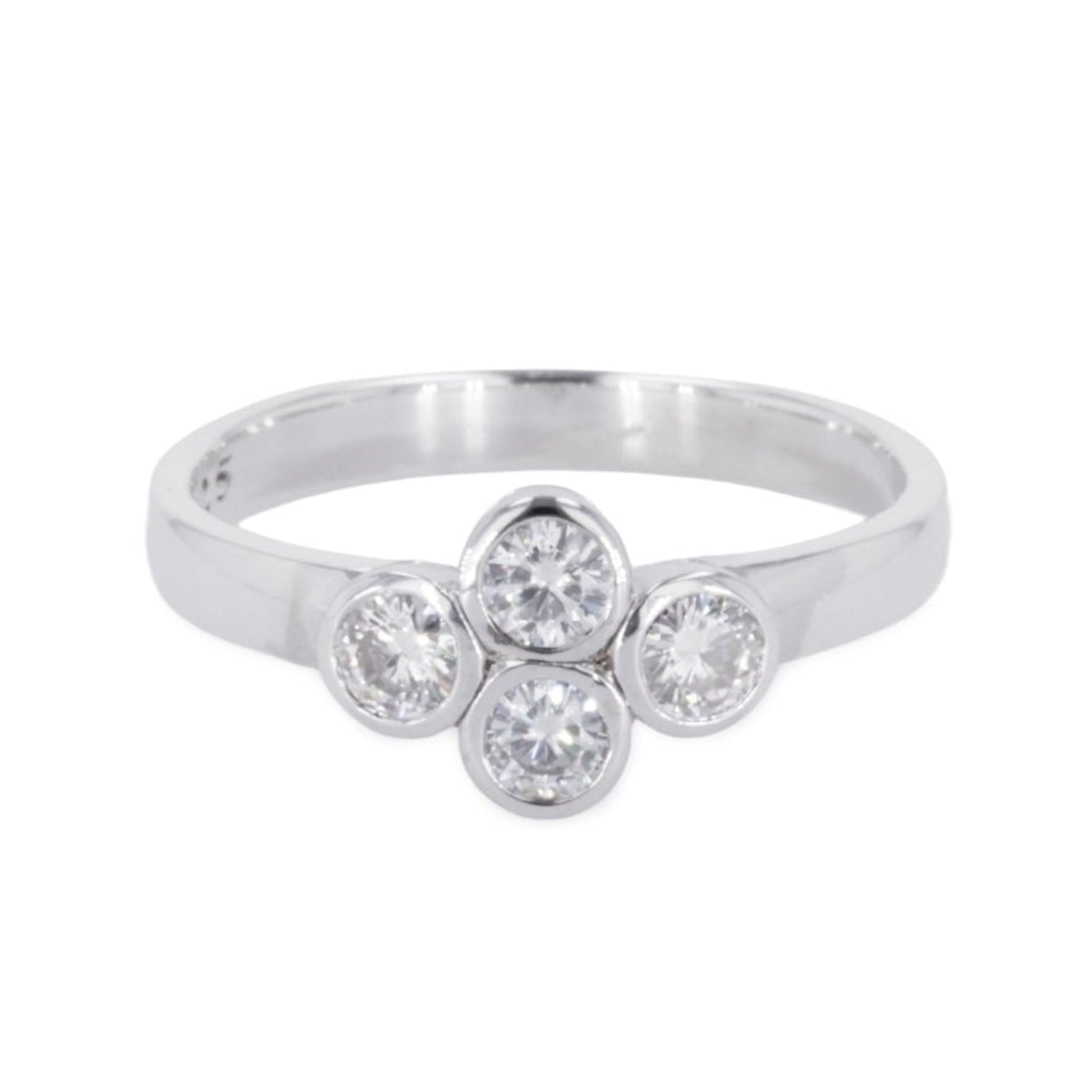 0.40 CTW DEW Moissanite East-West Cluster Fashion Ring in Sterling Silver