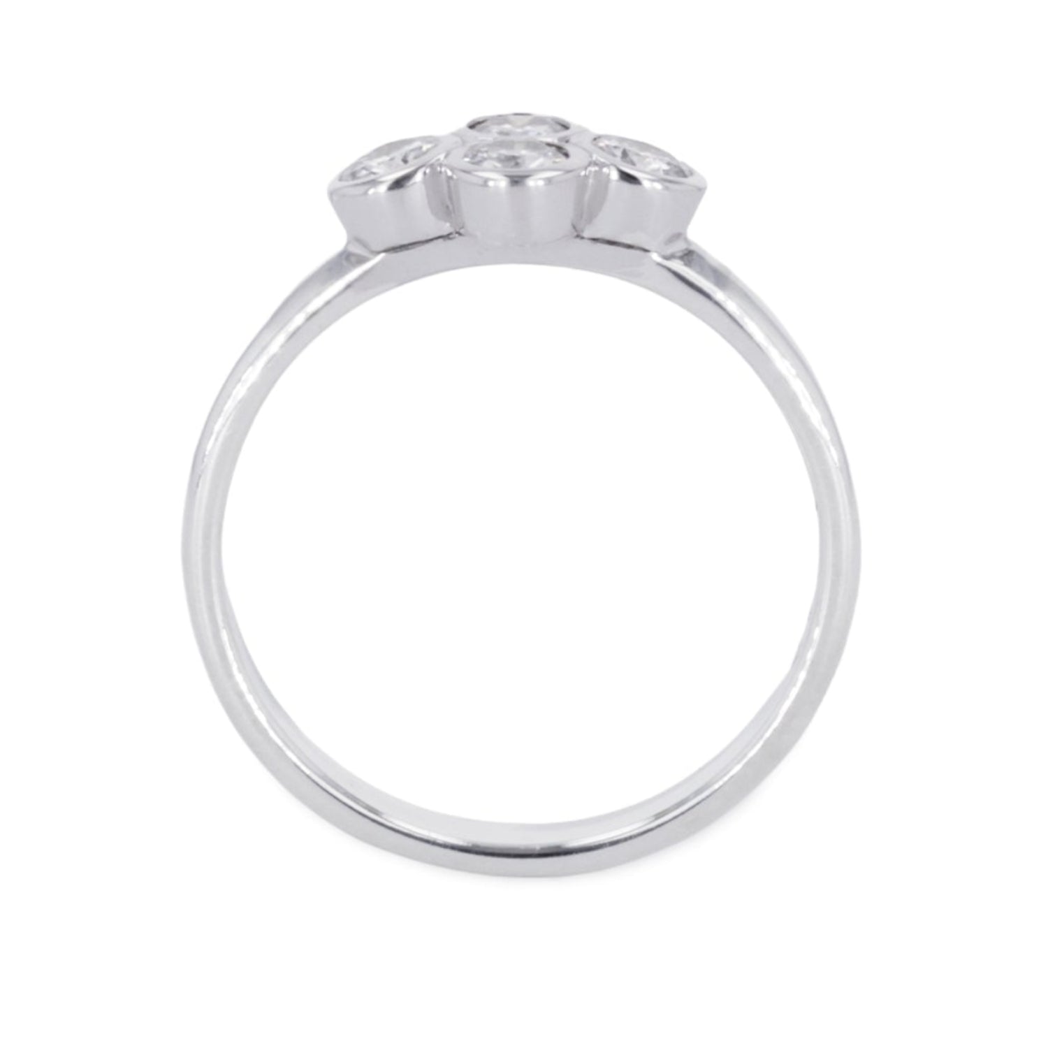 0.40 CTW DEW Moissanite East-West Cluster Fashion Ring in Sterling Silver