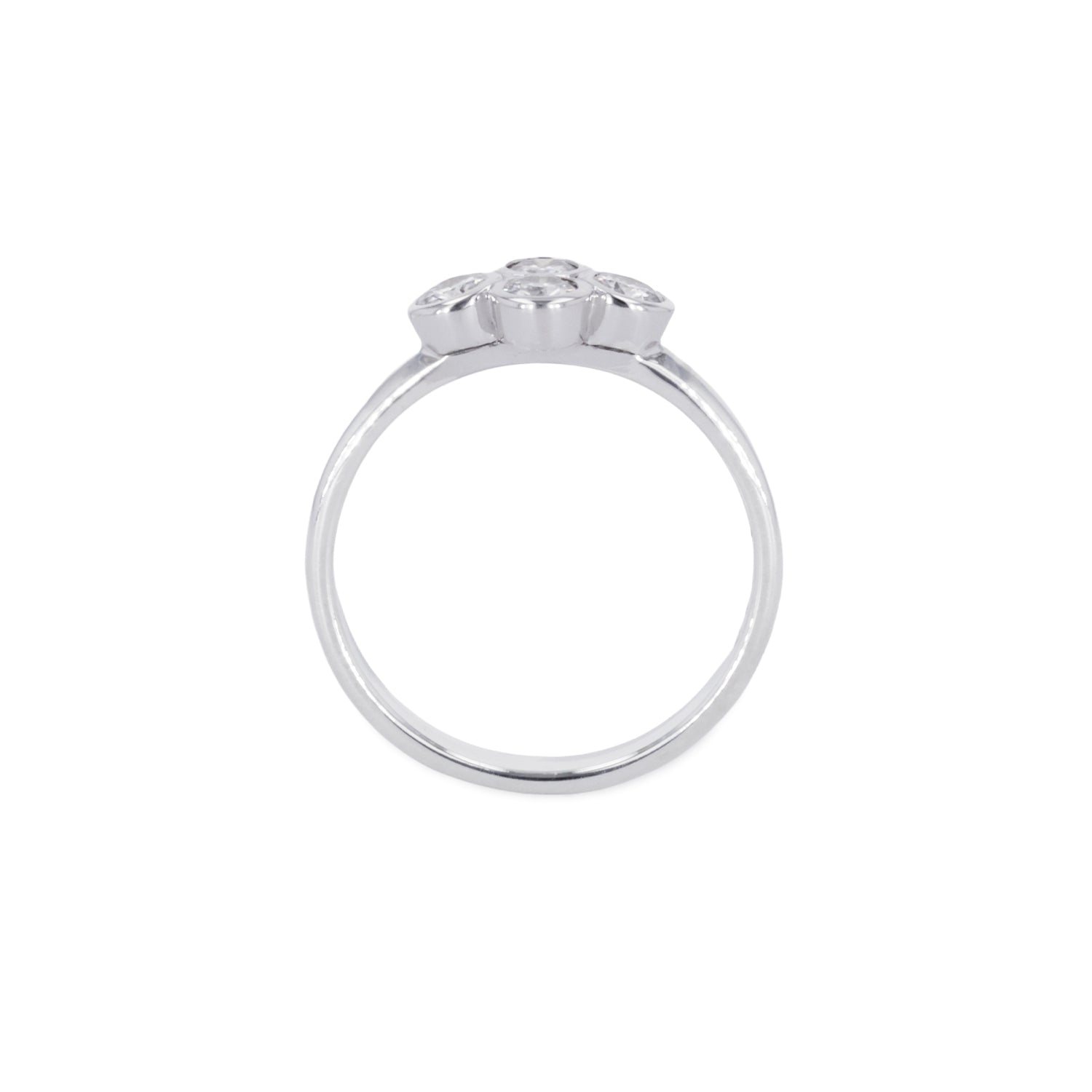 0.40 CTW DEW Moissanite East-West Cluster Fashion Ring in Sterling Silver