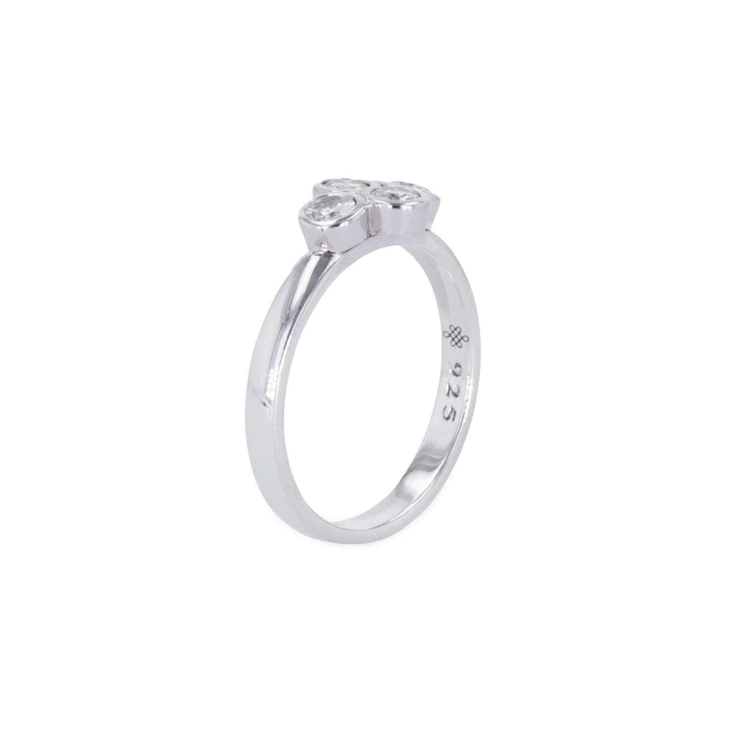 0.40 CTW DEW Moissanite East-West Cluster Fashion Ring in Sterling Silver