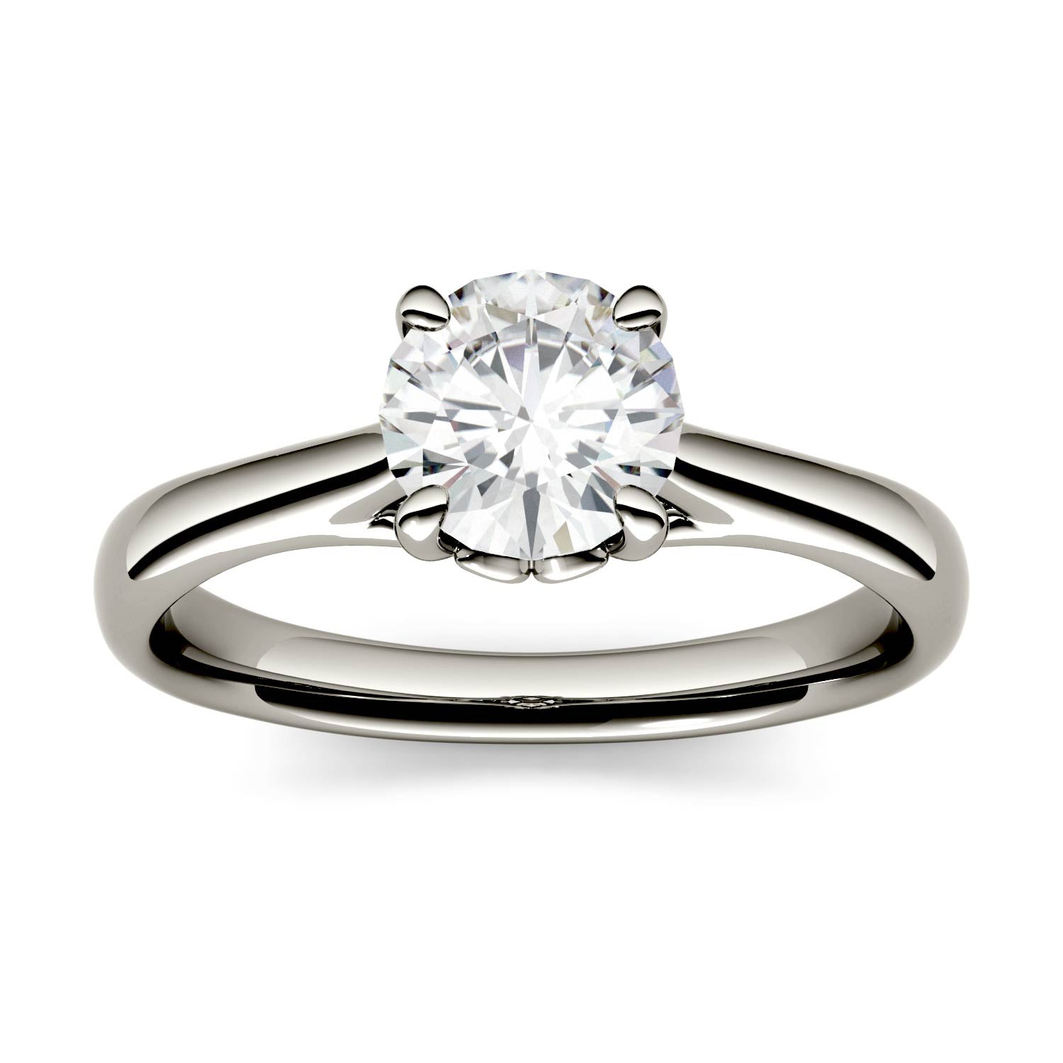 2.73 CTW DEW Round Moissanite Solitaire Engagement Ring in 14K White Gold