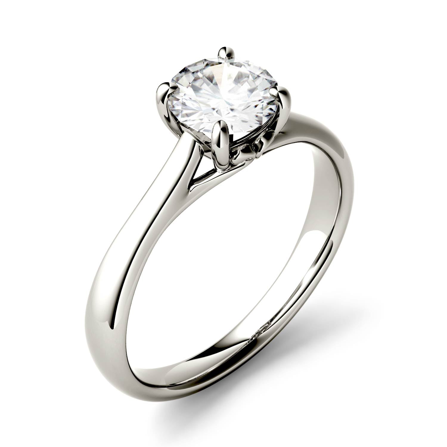 2.73 CTW DEW Round Moissanite Solitaire Engagement Ring in 14K White Gold
