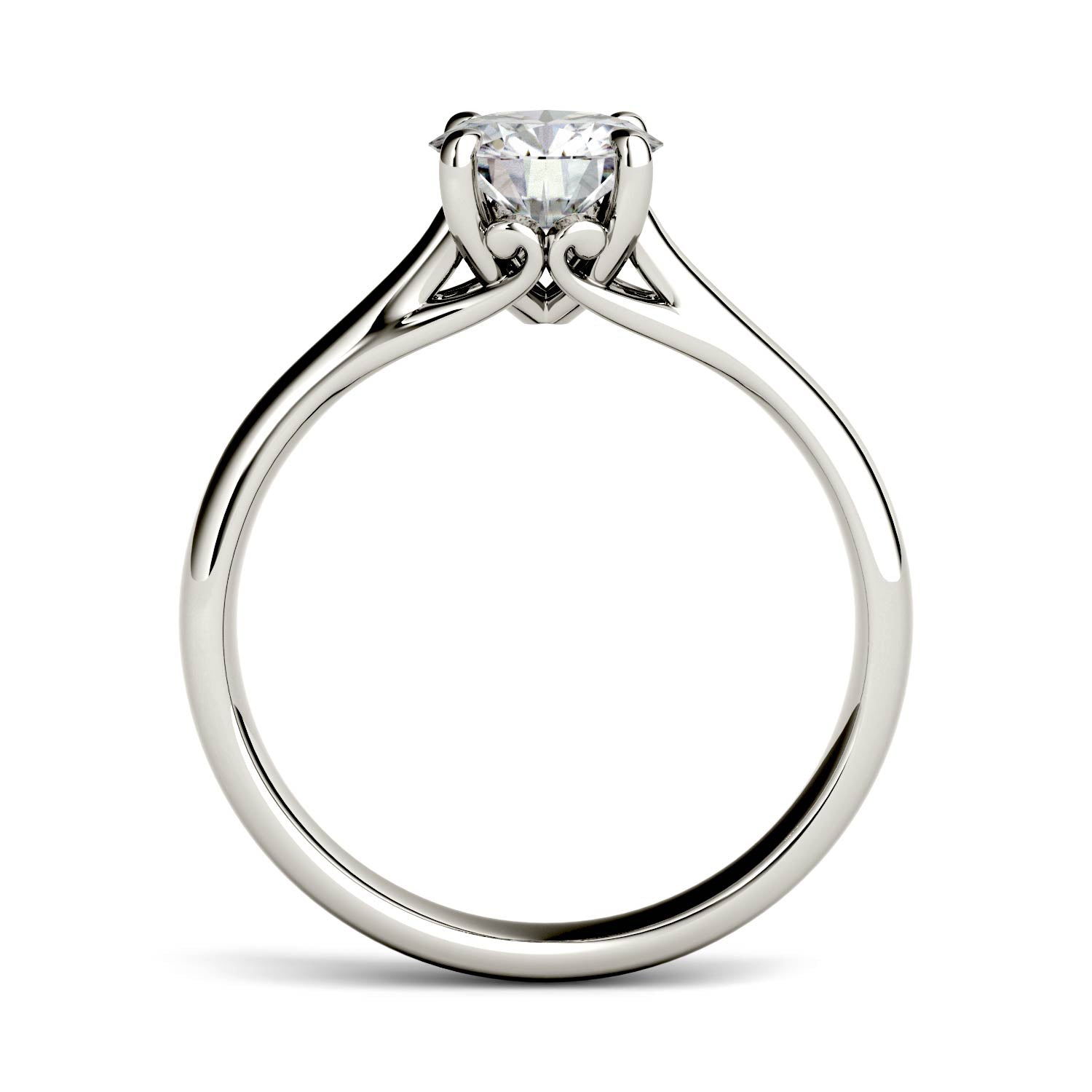 2.73 CTW DEW Round Moissanite Solitaire Engagement Ring in 14K White Gold