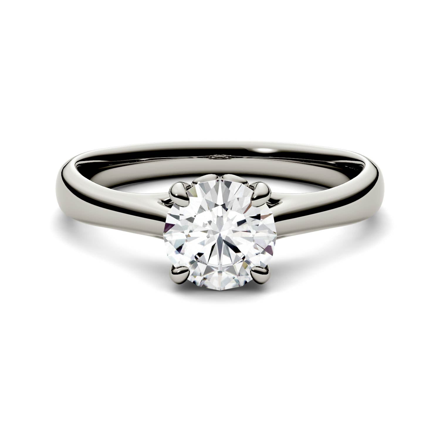 2.73 CTW DEW Round Moissanite Solitaire Engagement Ring in 14K White Gold