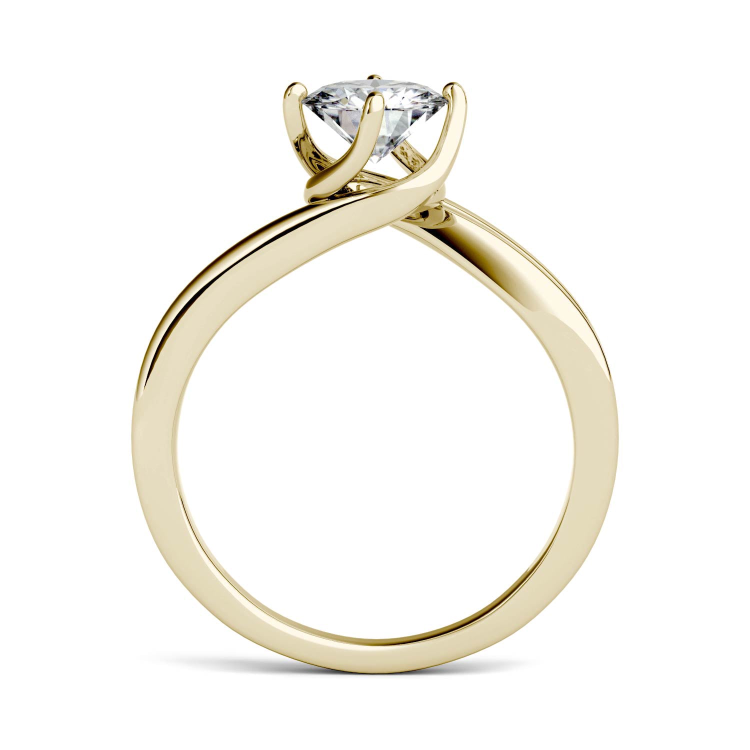 1.00 CTW DEW Round Moissanite Solitaire Engagement Ring in 14K Gold