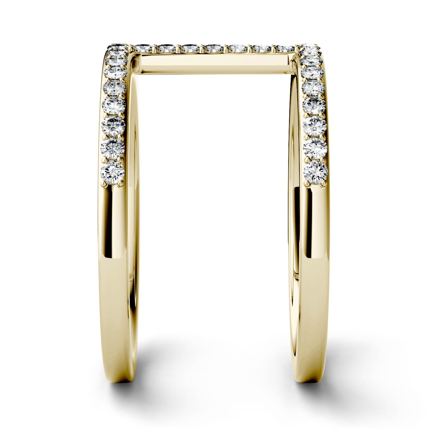 0.41 CTW DEW Moissanite Geometric Fashion Ring in 14K Yellow Gold
