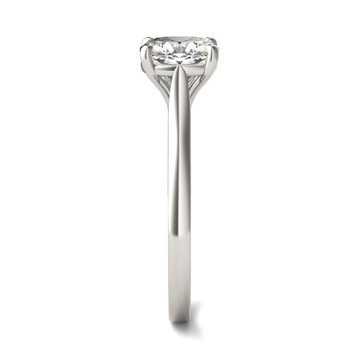 2.00 CTW DEW 14K White Gold Cushion Moissanite Solitaire Engagement Ring