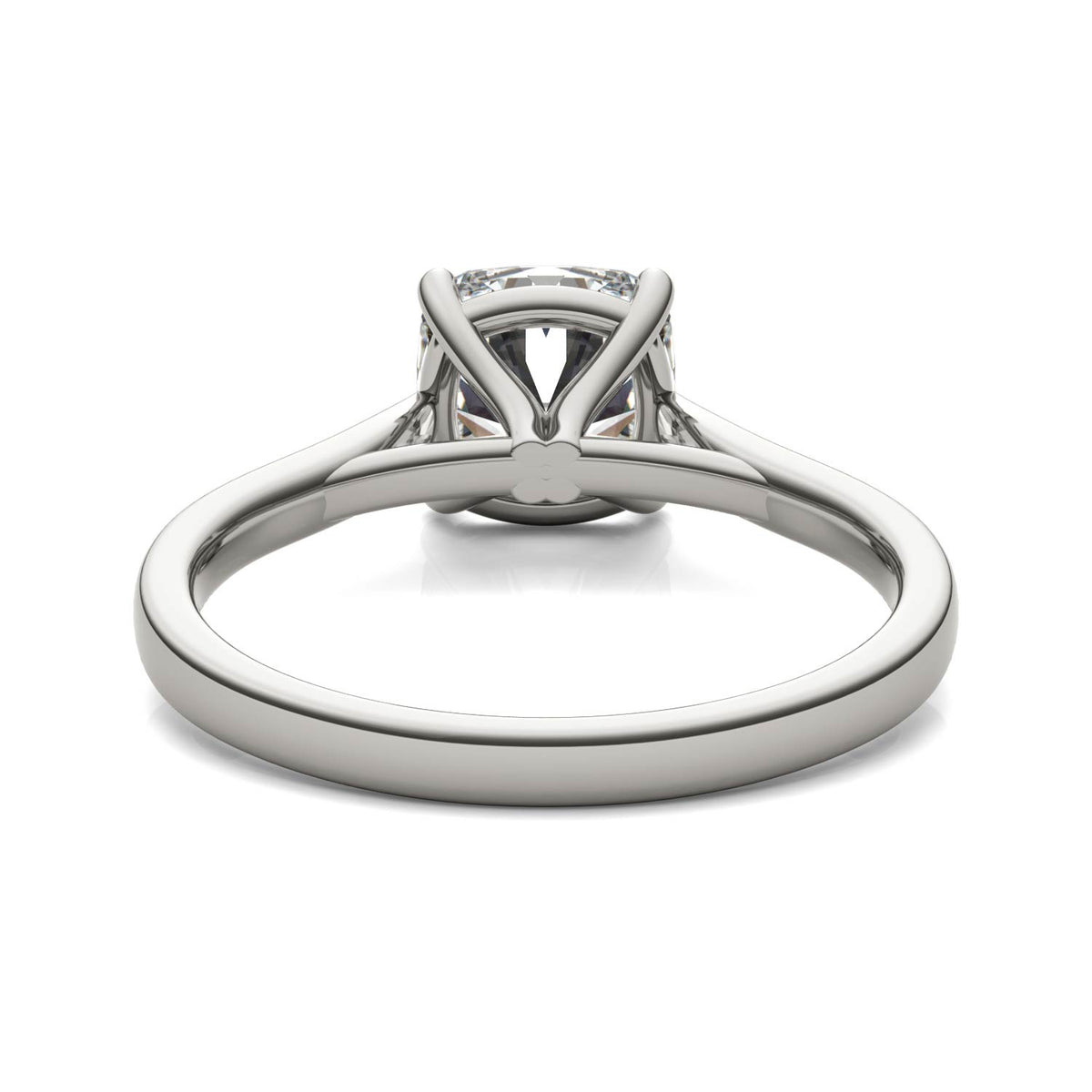 2.00 CTW DEW 14K White Gold Cushion Moissanite Solitaire Engagement Ring