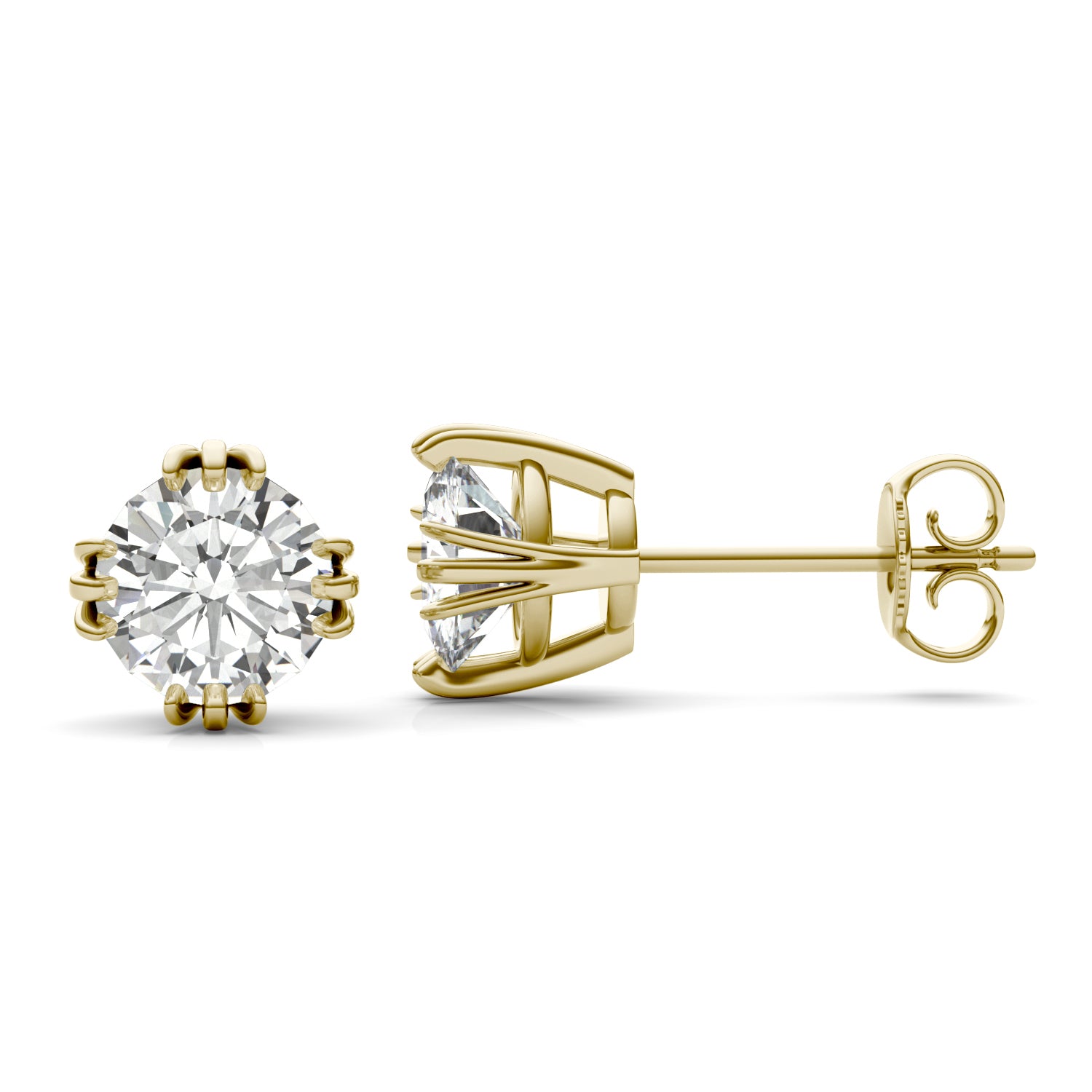 2.00 CTW DEW Forever One Round Moissanite Stud Earrings