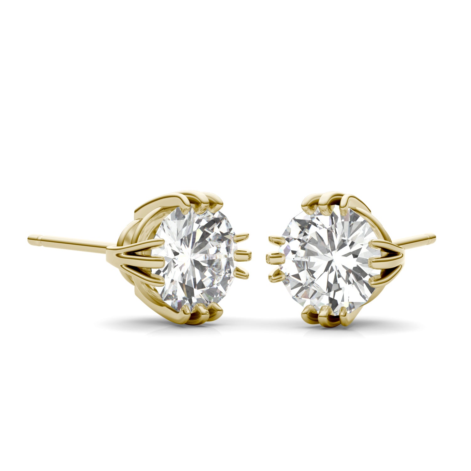 2.00 CTW DEW Forever One Round Moissanite Stud Earrings