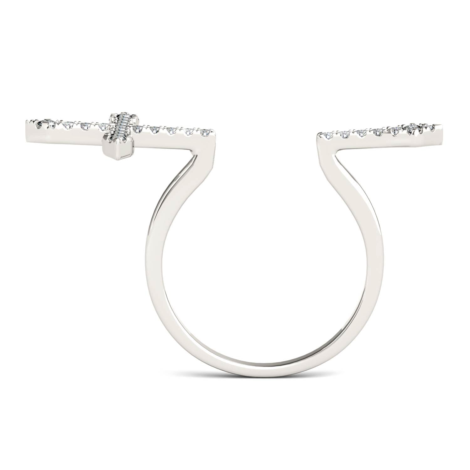 0.24 CTW DEW Cross Moissanite Fashion Ring in 14K White Gold