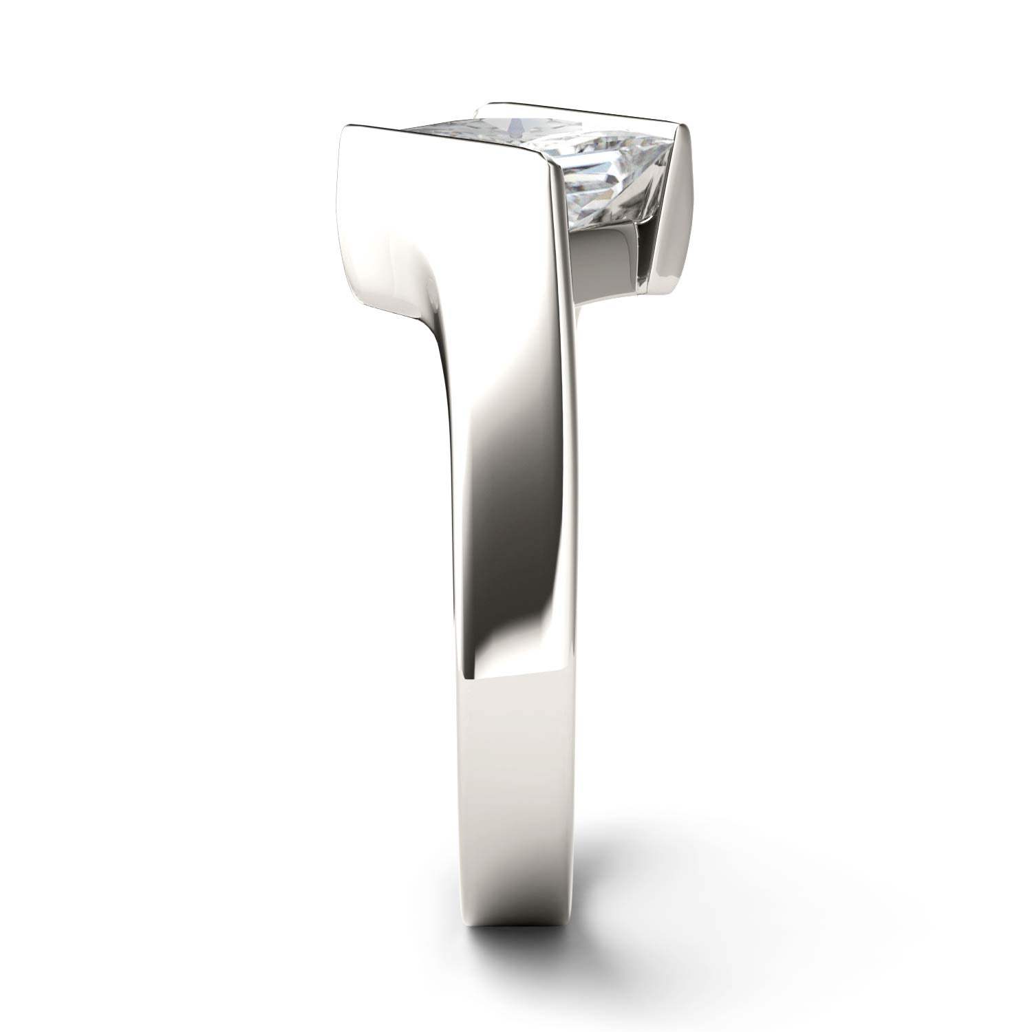 1.70 CTW DEW Square Moissanite Channel-Set Bypass Engagement Ring in 14K White Gold