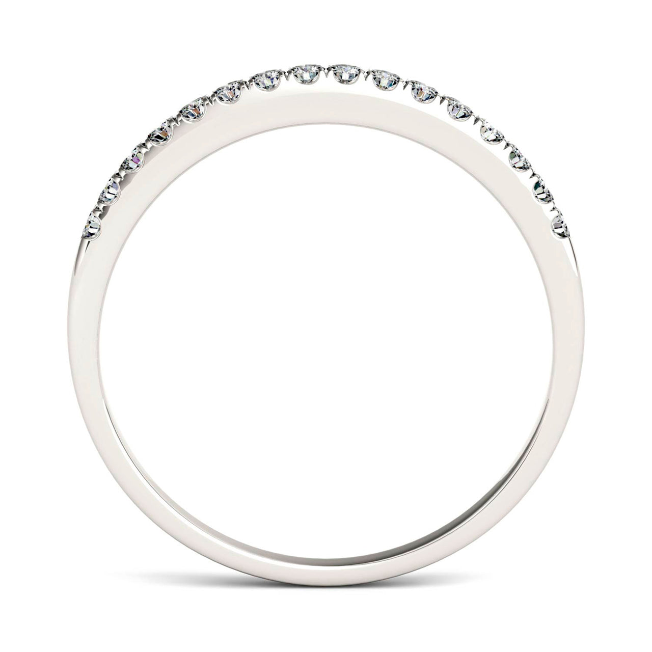 0.16 CTW DEW Round Moissanite Classic Band in 14K White Gold
