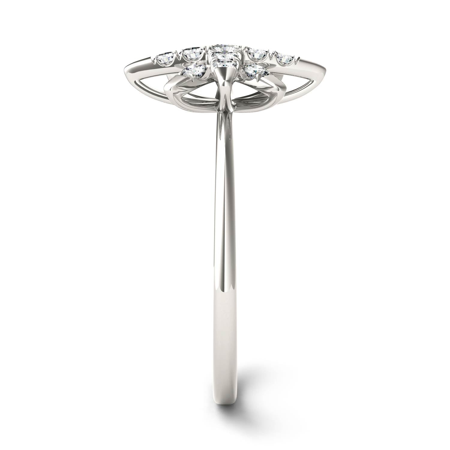 0.22 CTW DEW Moissanite Starburst Ring in 14K White Gold