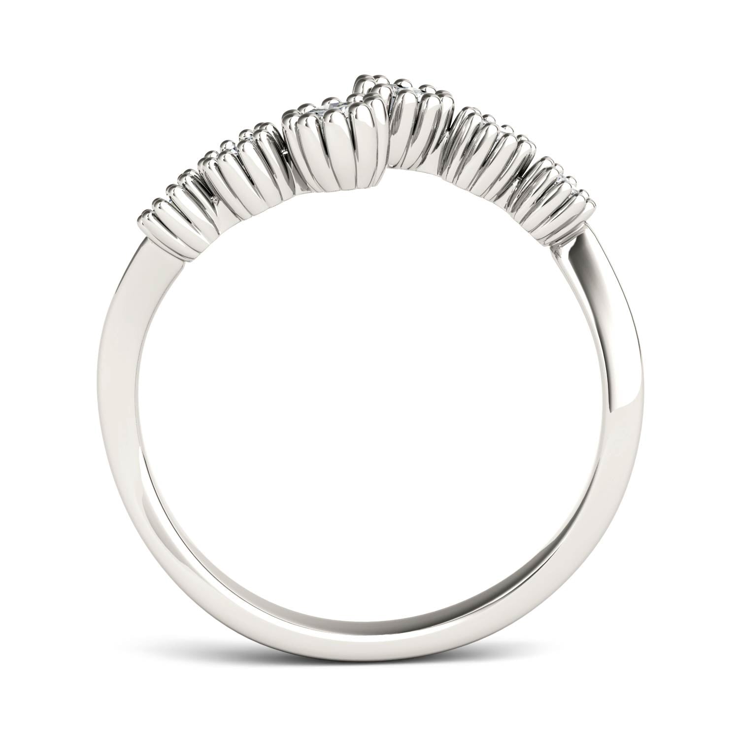 0.23 CTW DEW Moissanite Bypass Fashion Ring in 14K White Gold