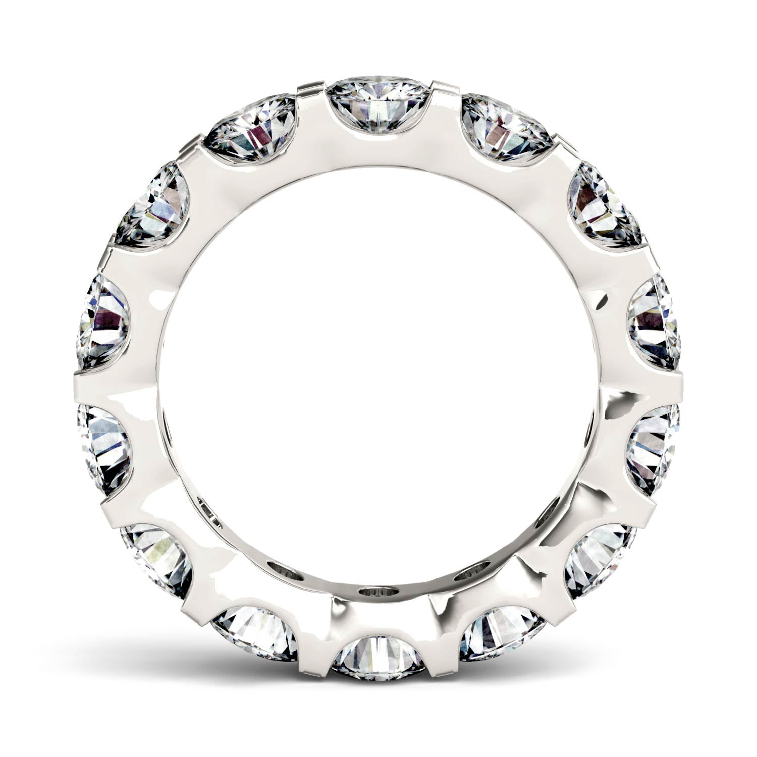 4.62 CTW DEW Round Moissanite Eternity Band in 14K White Gold