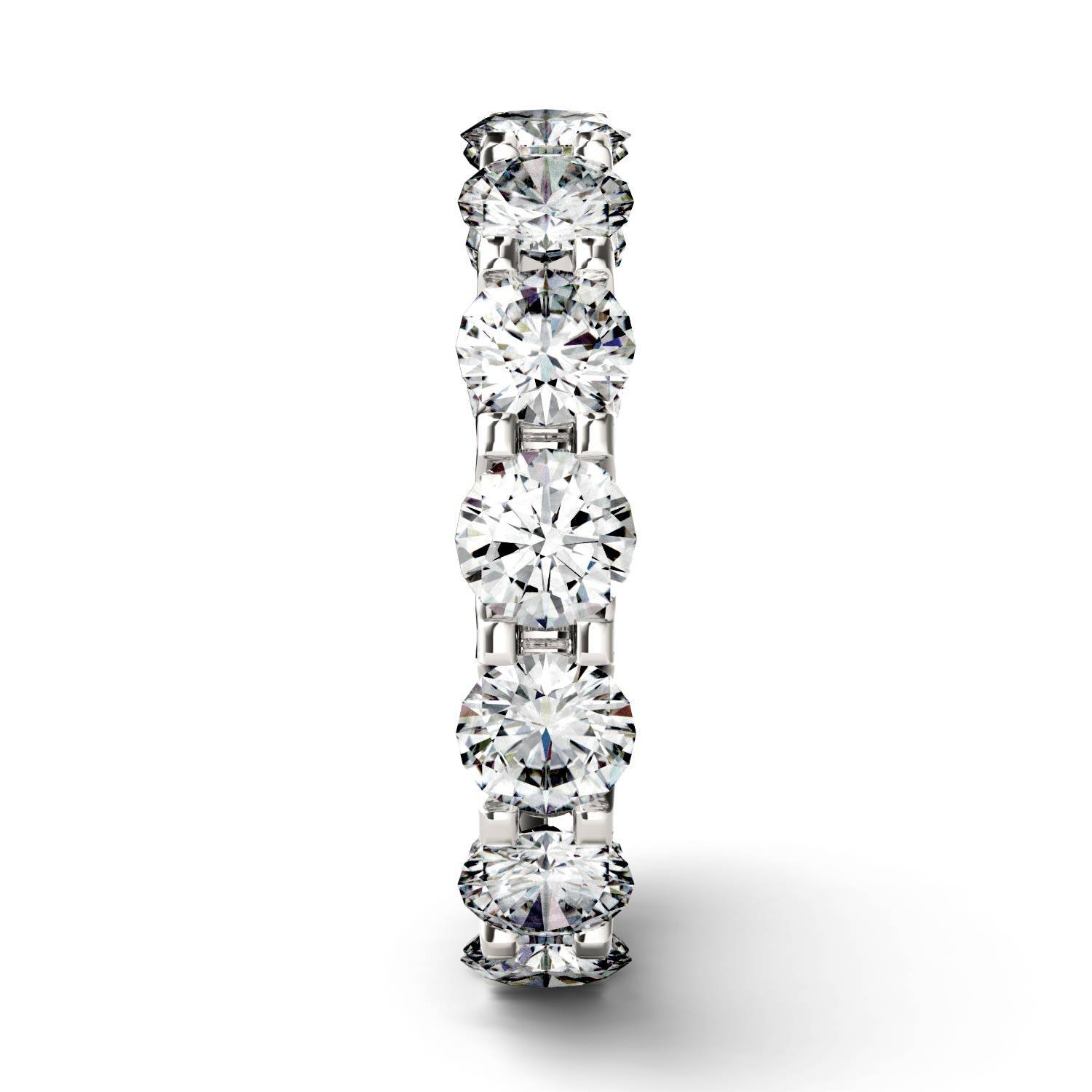 4.62 CTW DEW Round Moissanite Eternity Band in 14K White Gold