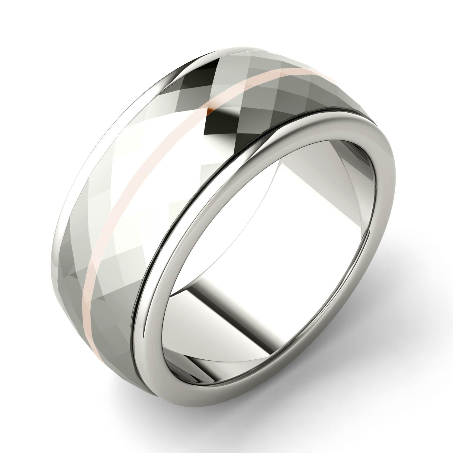Men's Wedding Band in Titanium and 14K Gold