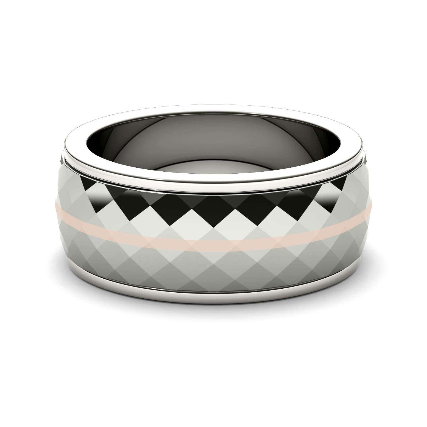 Men's Wedding Band in Titanium and 14K Gold