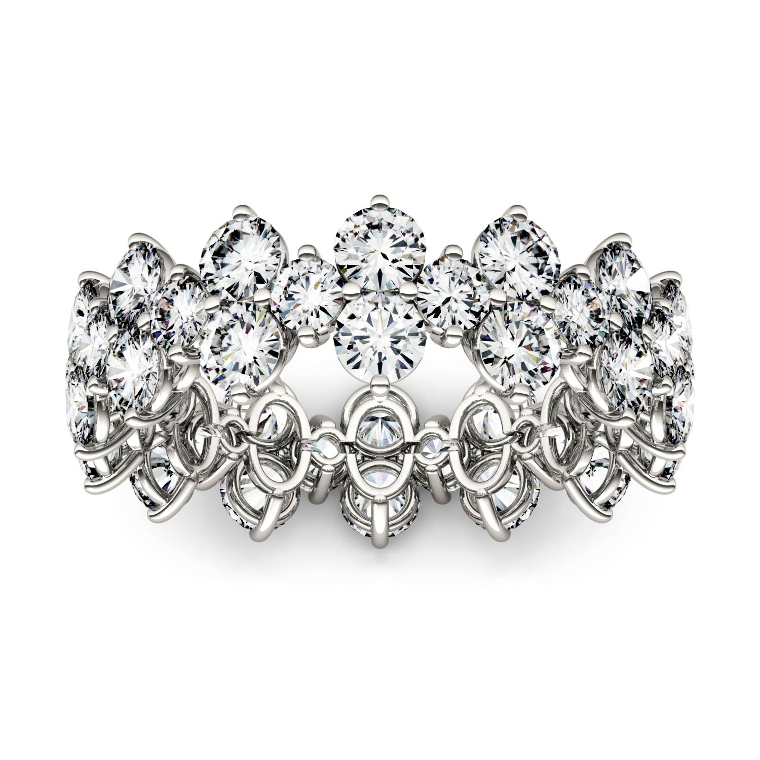 3.64 CTW DEW Round Moissanite Eternity Band in 14K White Gold