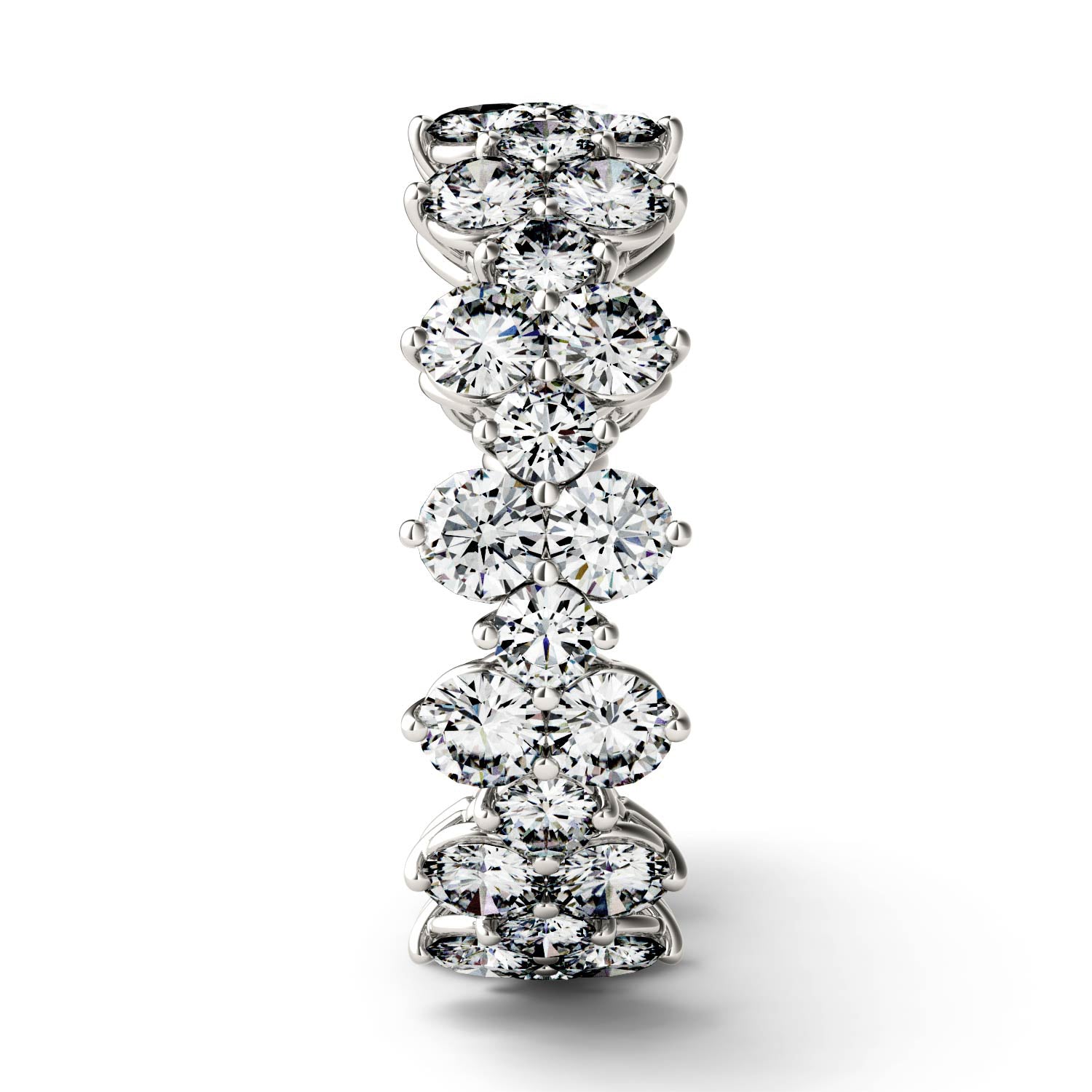 3.64 CTW DEW Round Moissanite Eternity Band in 14K White Gold