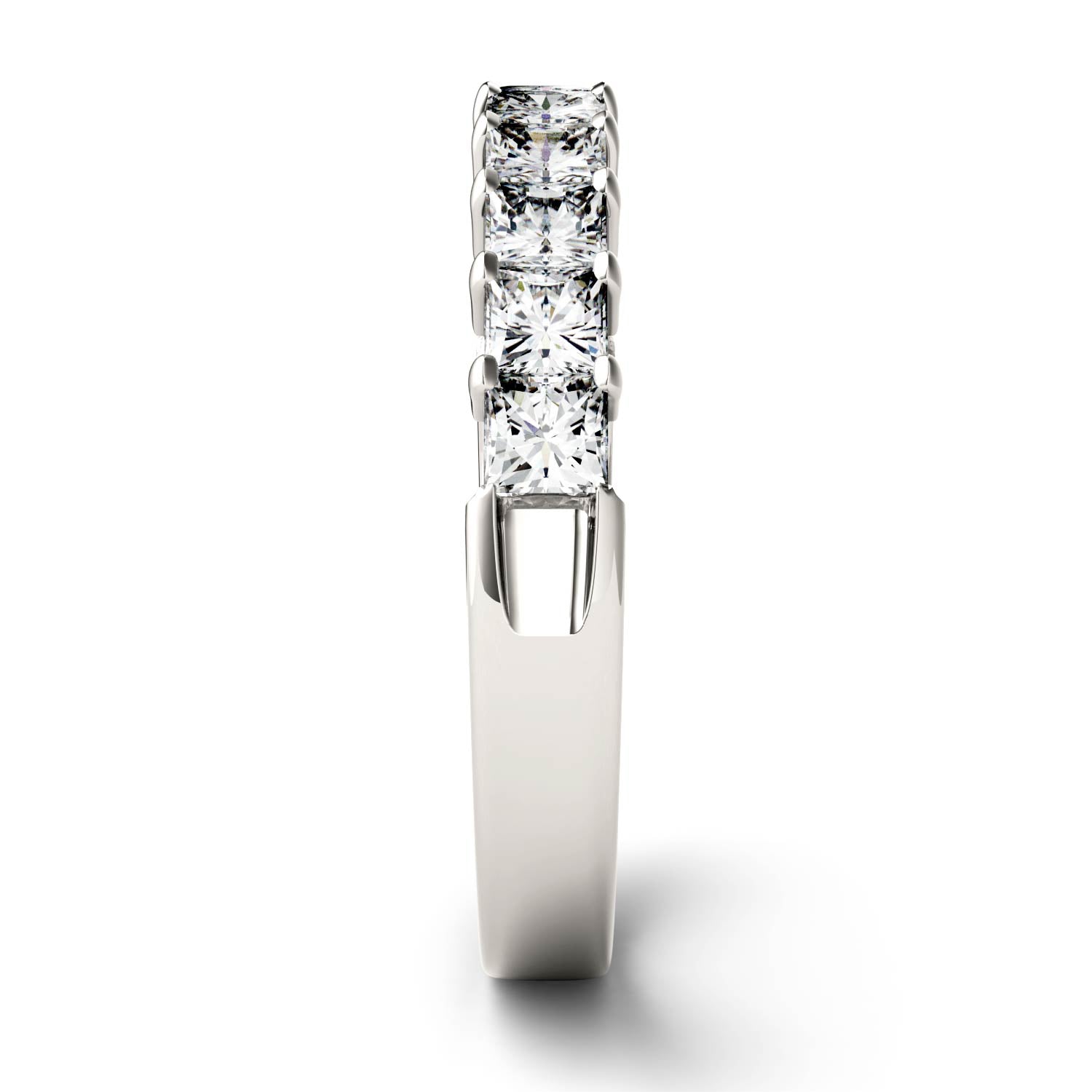 1.80 CTW DEW Princess Moissanite Shared Prong Anniversary Band in 14K White Gold