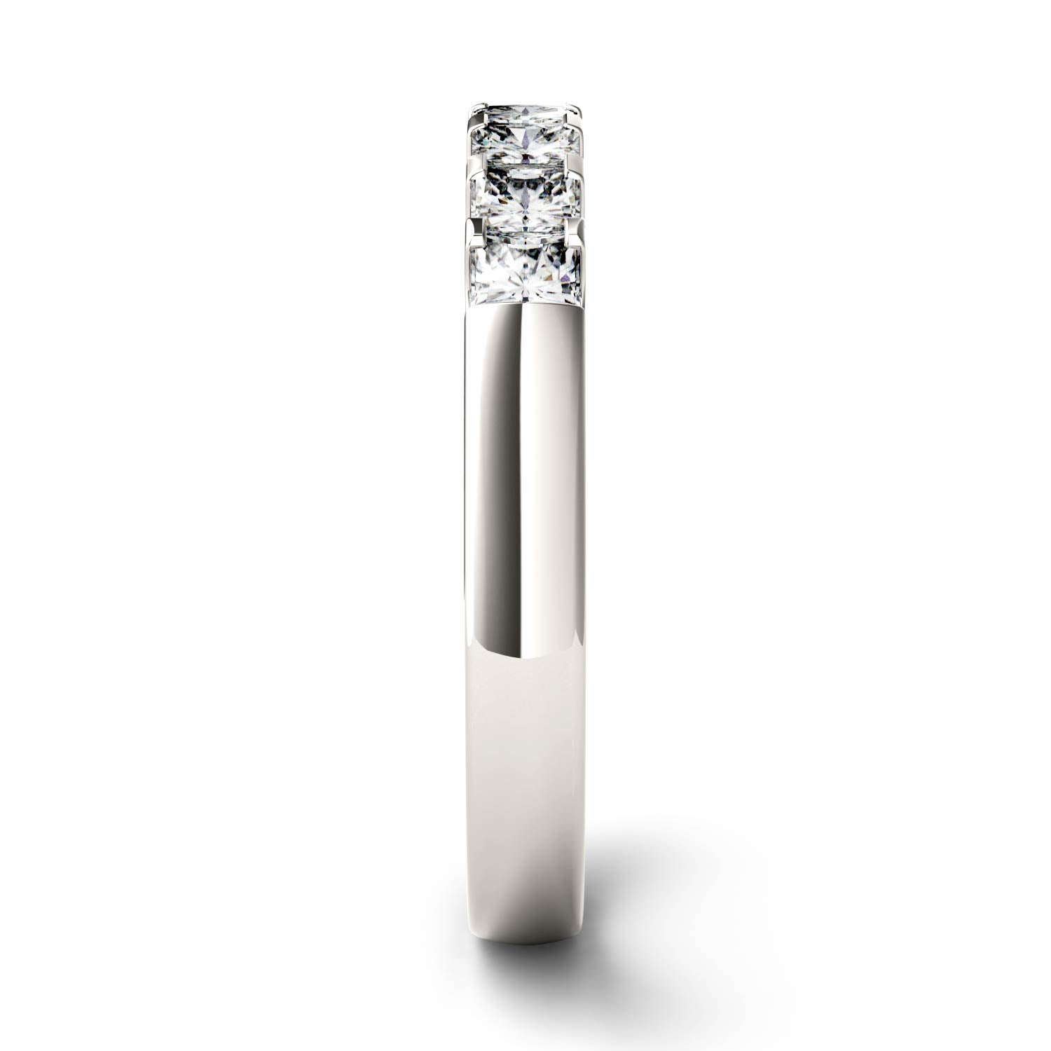 1.26 CTW DEW Princess Moissanite Shared Prong Anniversary Band in 14K White Gold