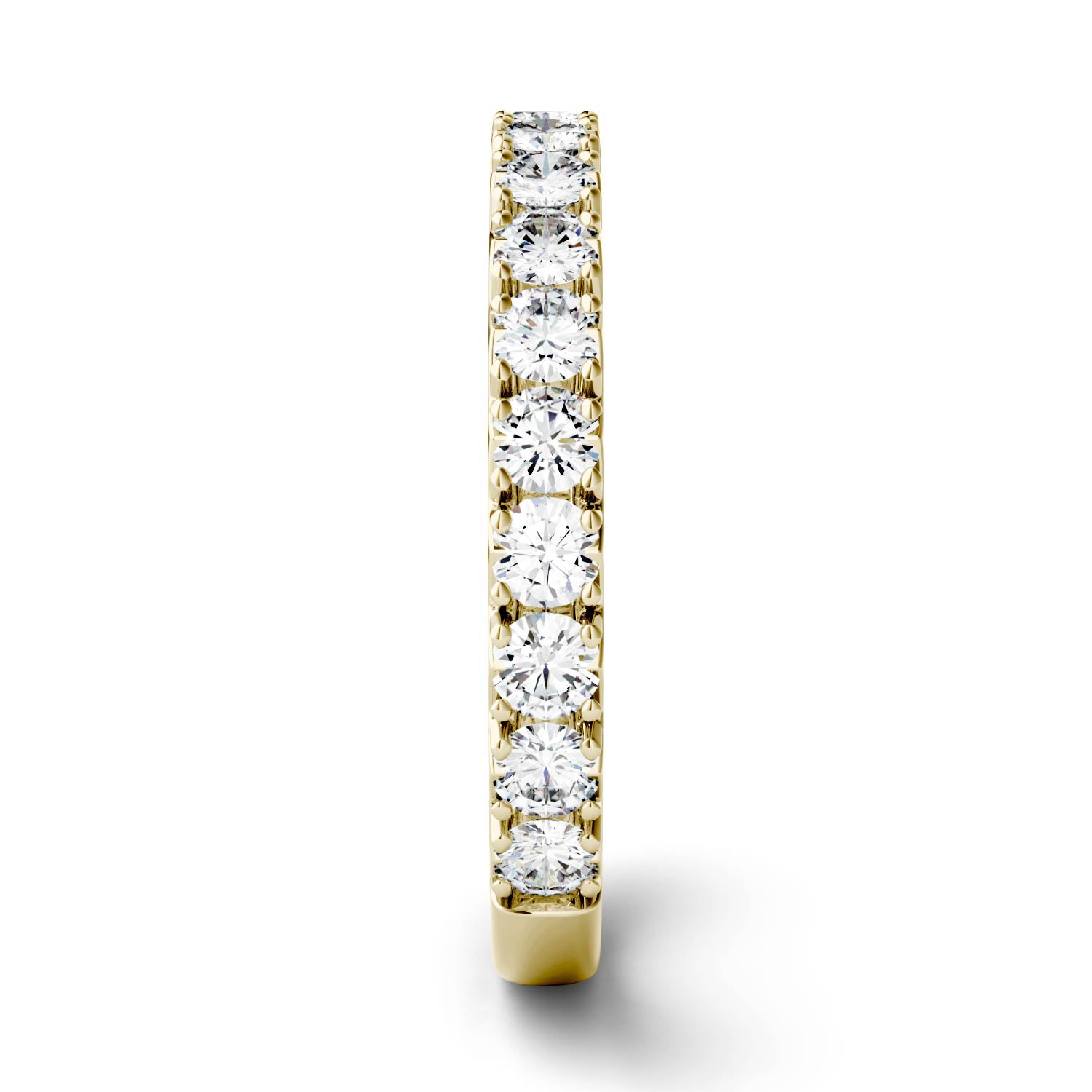 0.90 CTW DEW Round Moissanite French Pavé Anniversary Band in 14K Yellow Gold